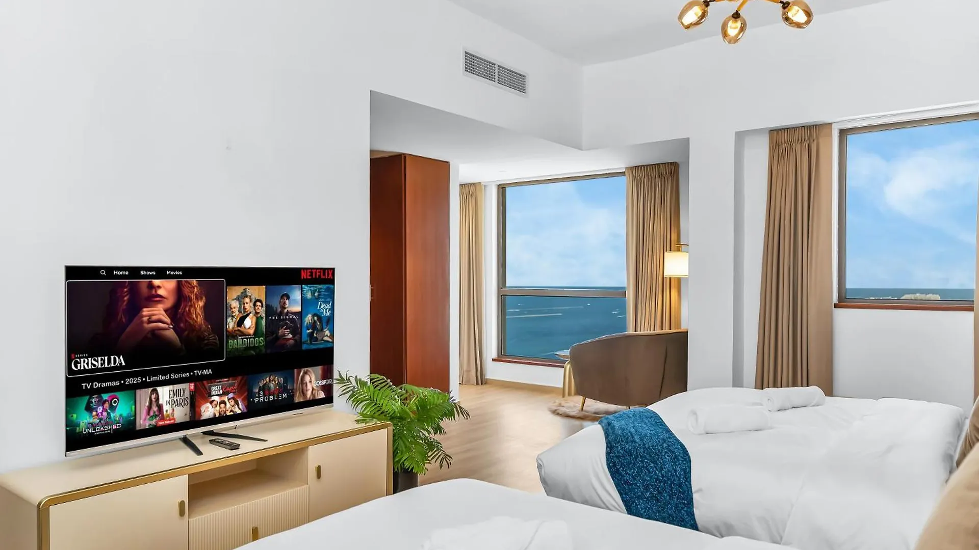 公寓 Palm & Sea View Beach Acess Jbr Walk Skydive Clubs 迪拜 阿拉伯联合酋长国
